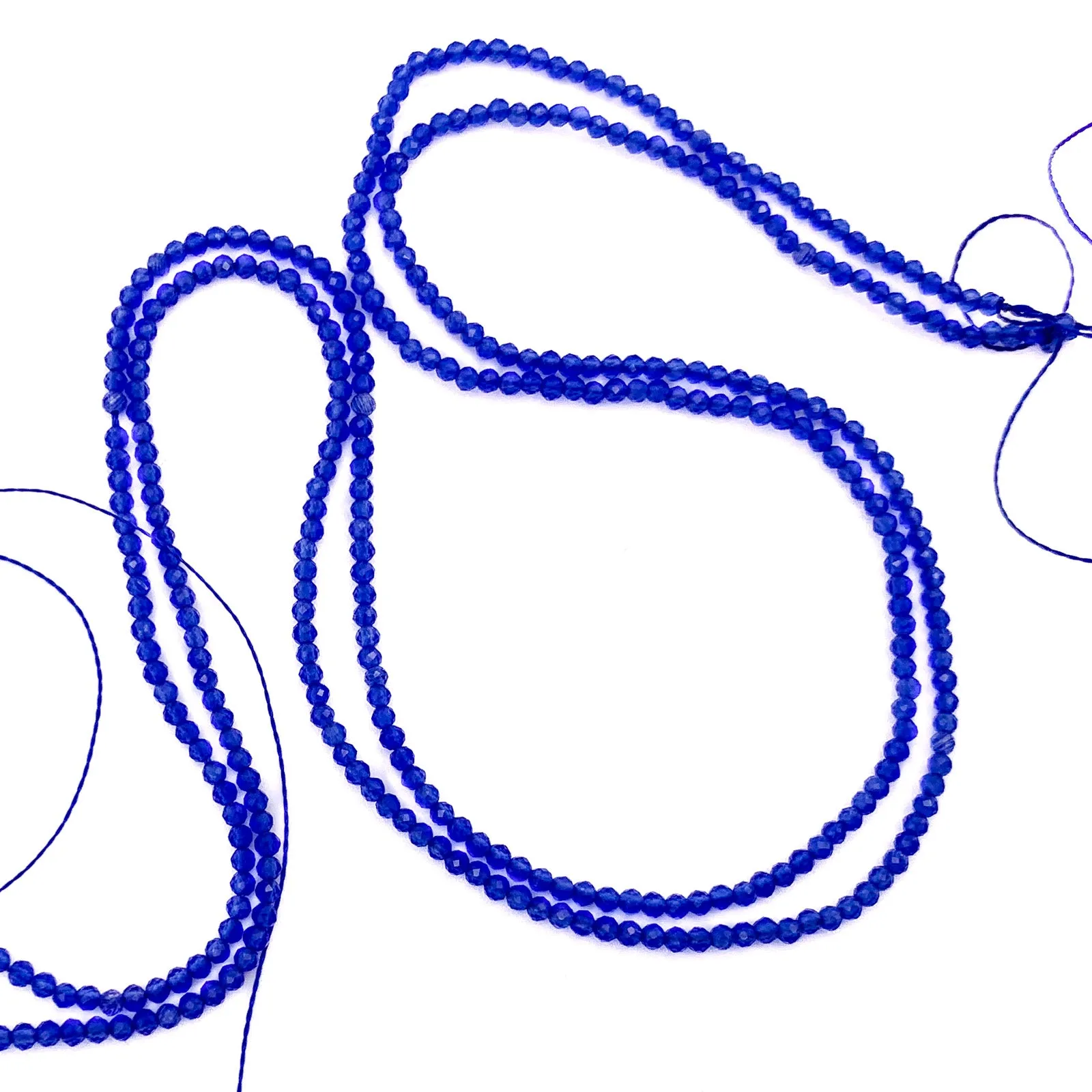 Onyx Blue 2mm Faceted Round Bead Strand