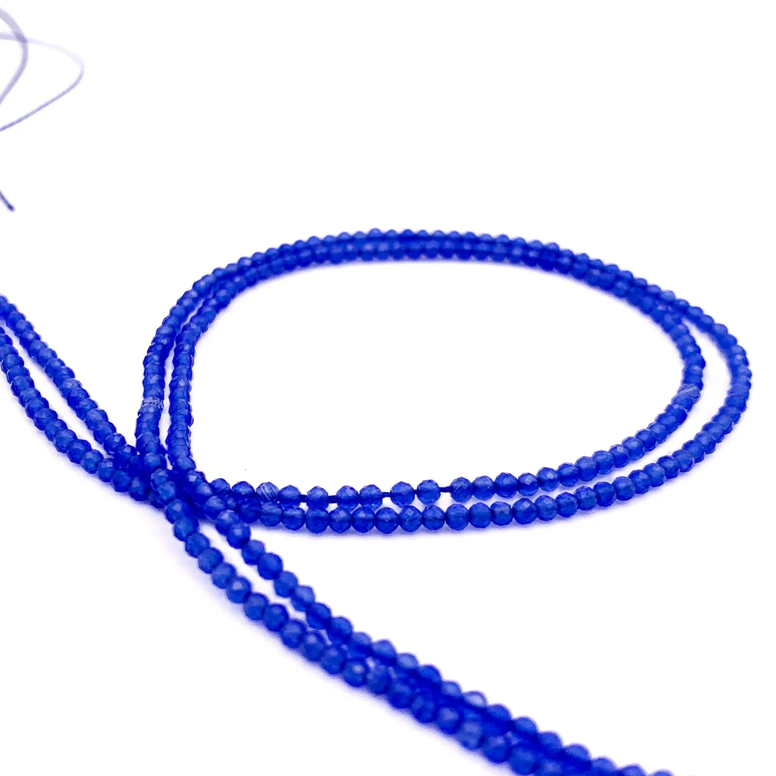 Onyx Blue 2mm Faceted Round Bead Strand