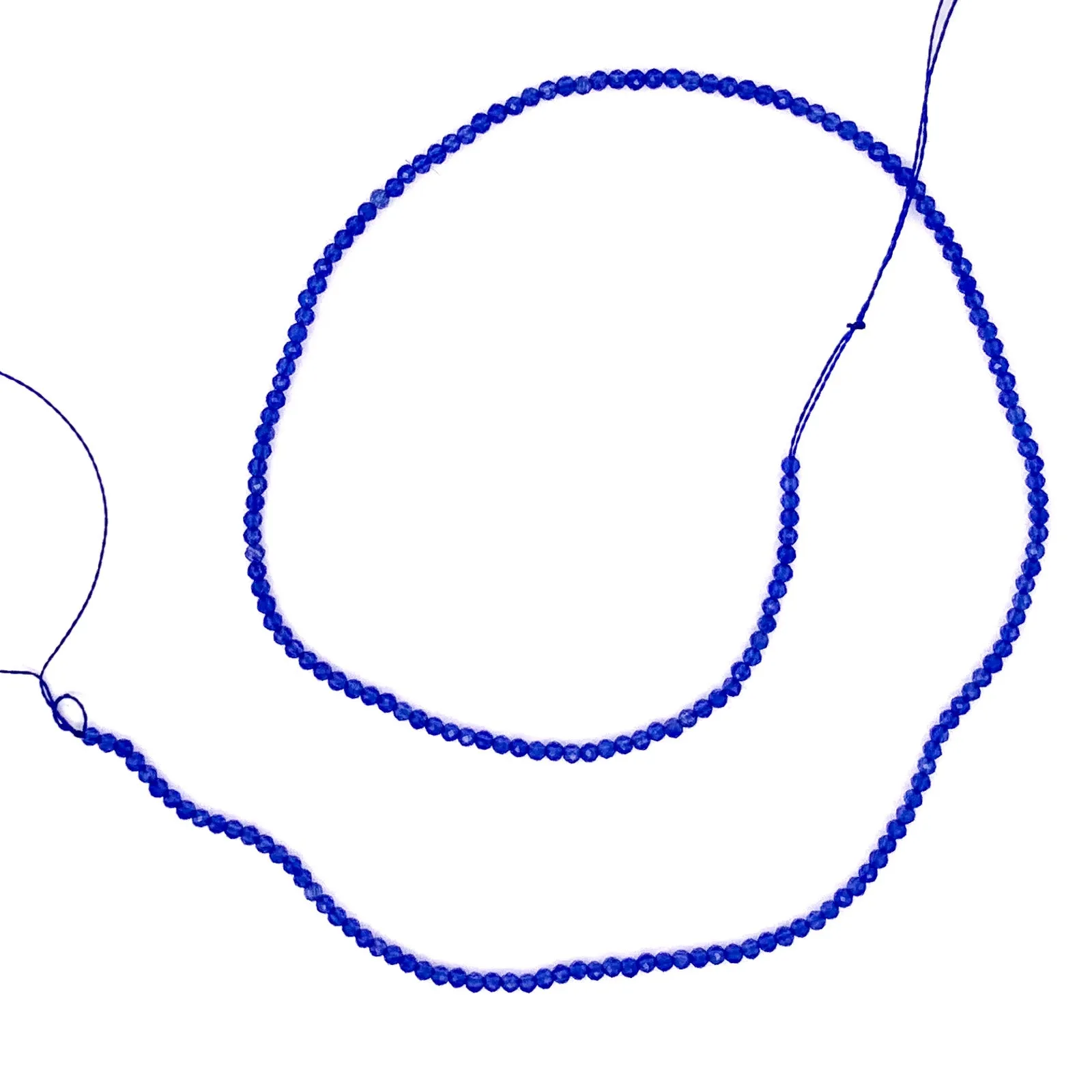 Onyx Blue 2mm Faceted Round Bead Strand