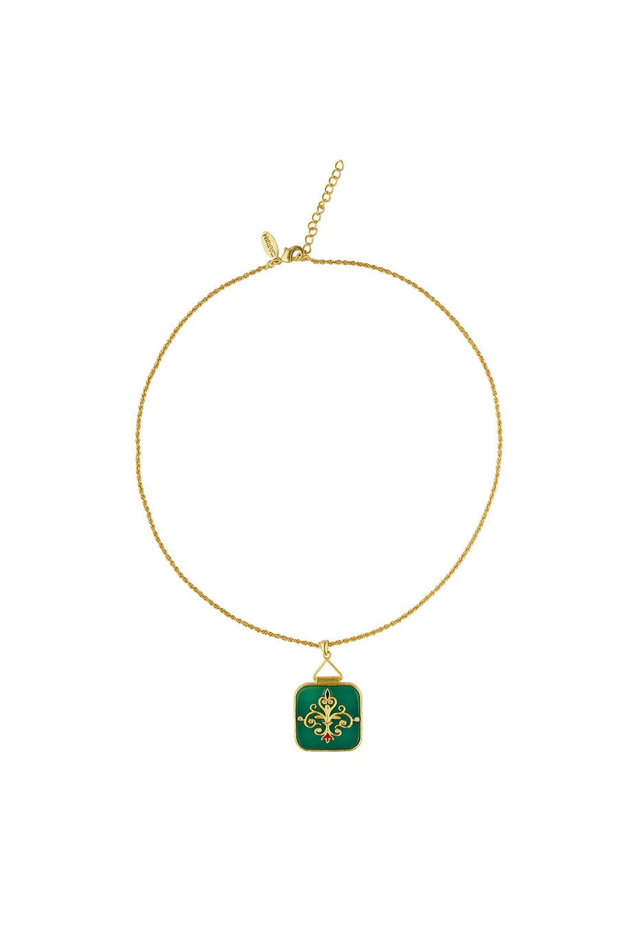 Onyx Dreams Of The Past Gold Plated Pendant Necklace