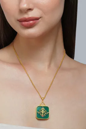 Onyx Dreams Of The Past Gold Plated Pendant Necklace