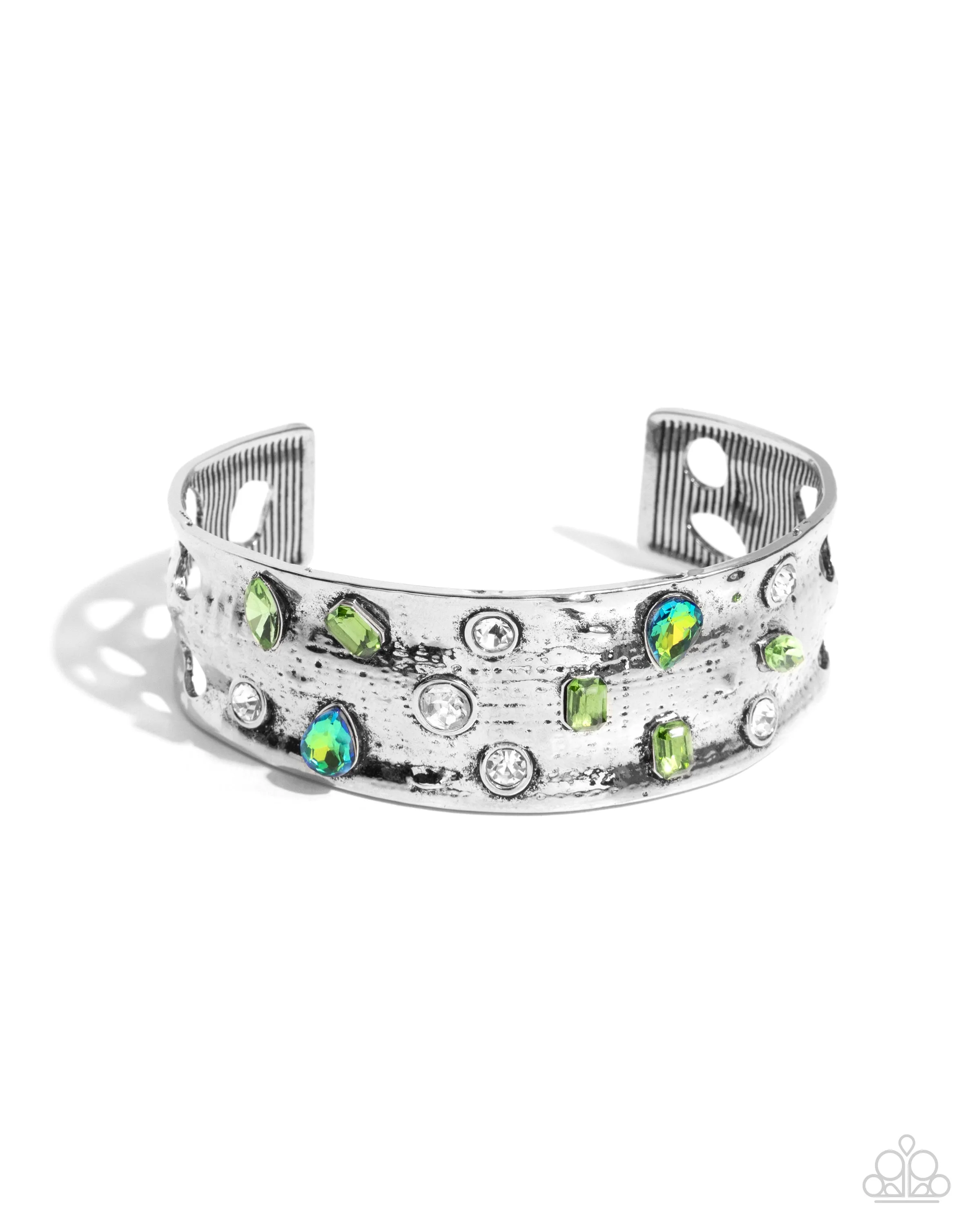 Open Door Jewelry - Embellished Empire - Green Bracelet - Paparazzi Accessories