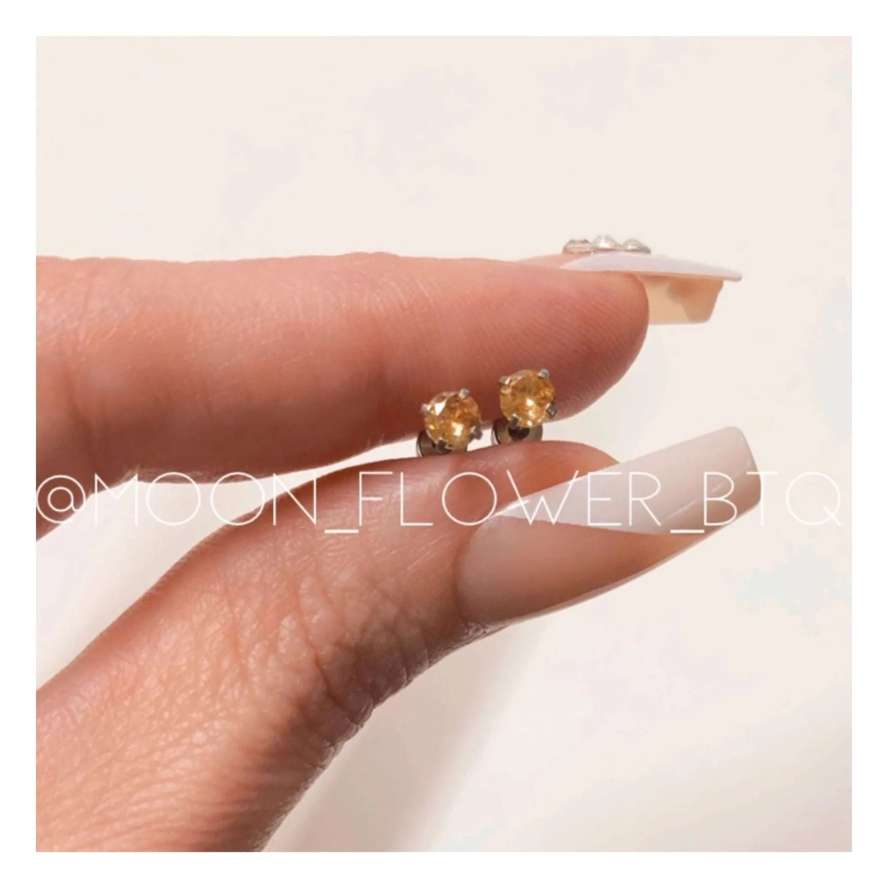 Orange CZ Double Ended Earrings