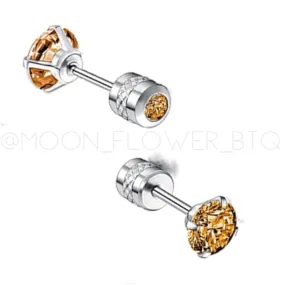 Orange CZ Double Ended Earrings