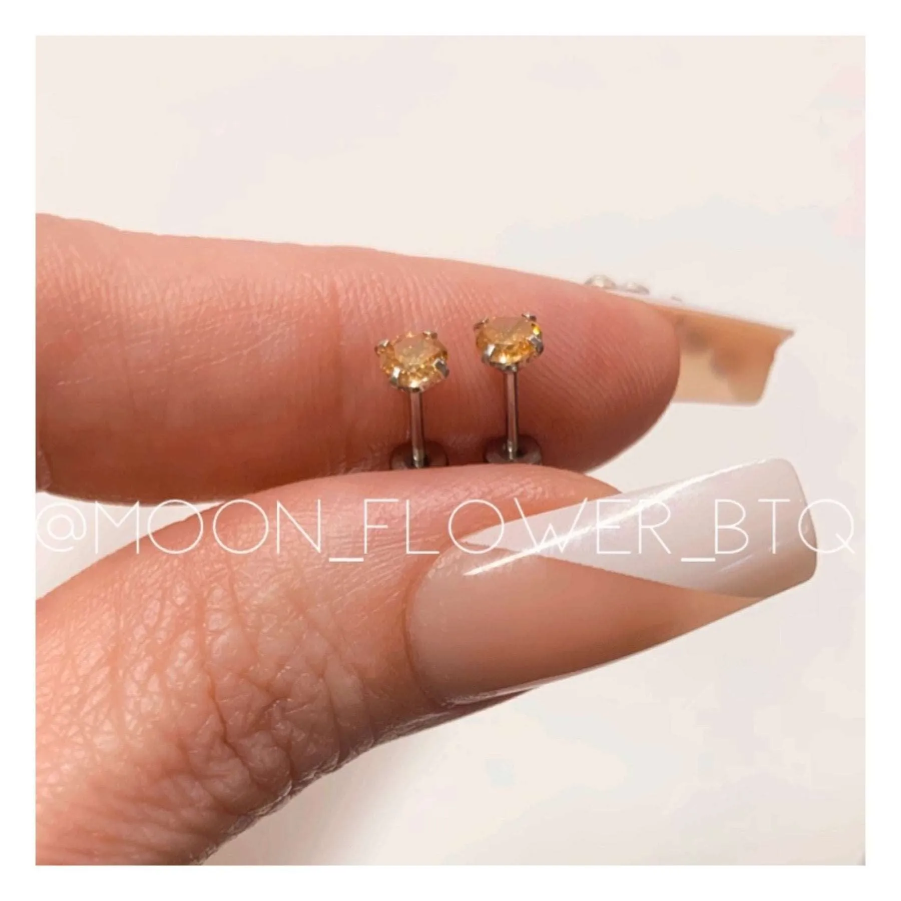 Orange CZ Double Ended Earrings