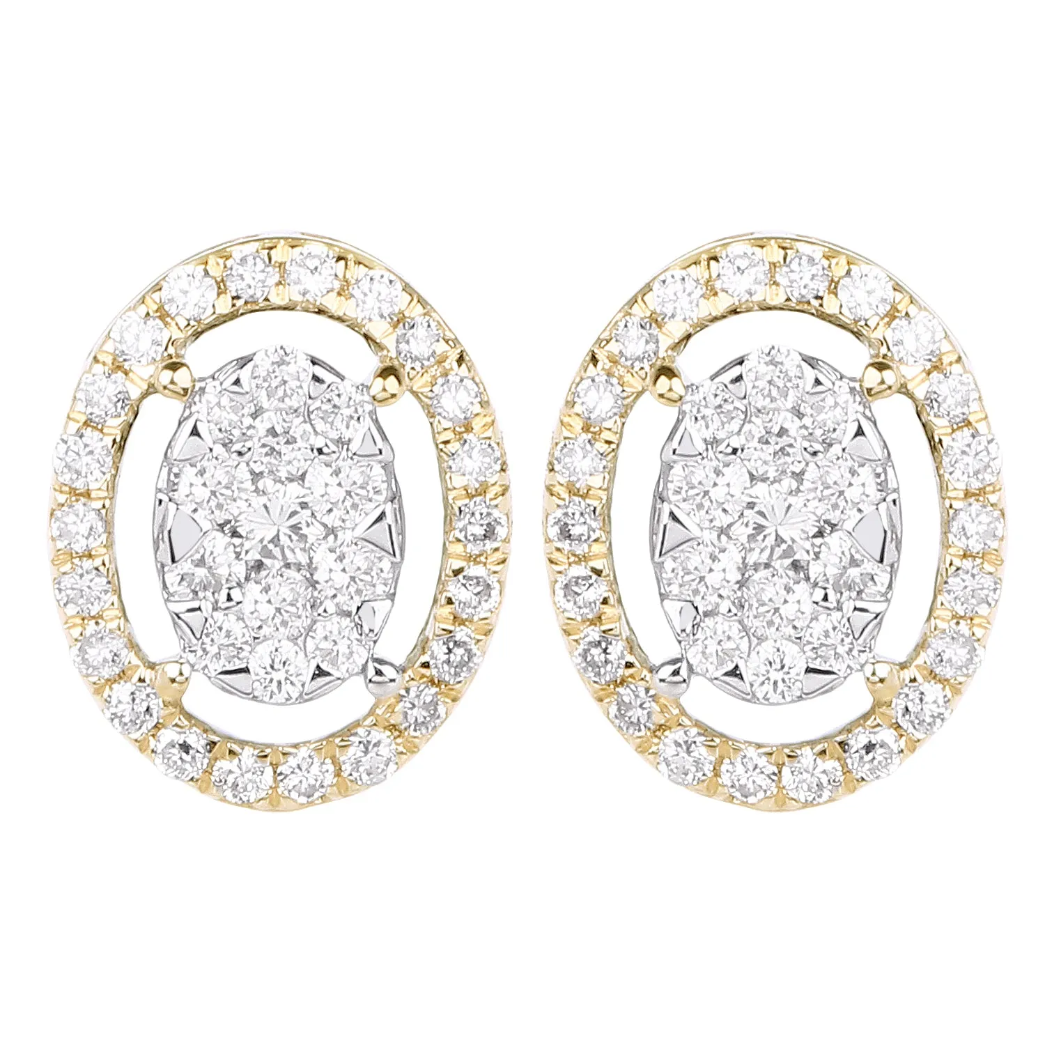 Oval Illusion Earrings For Women : IJER0092