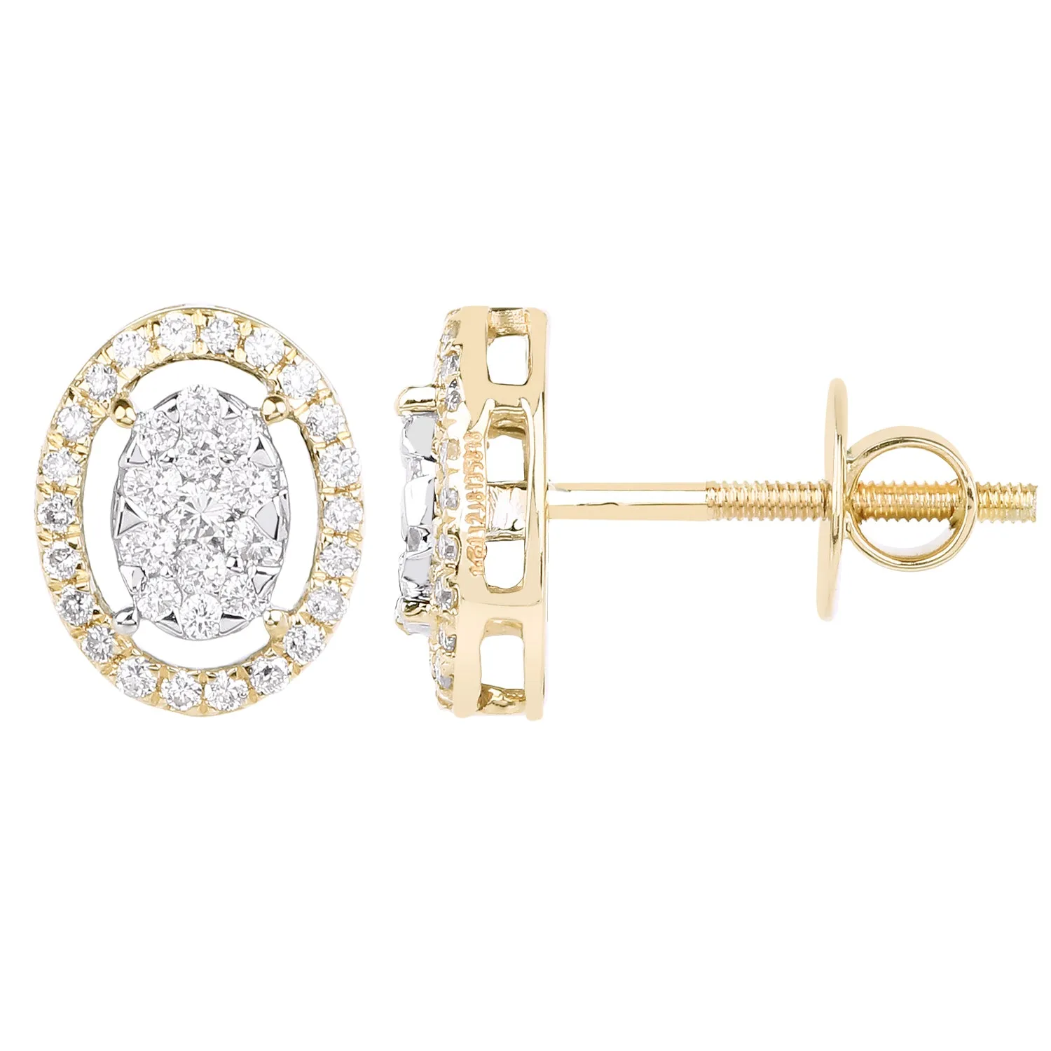 Oval Illusion Earrings For Women : IJER0092