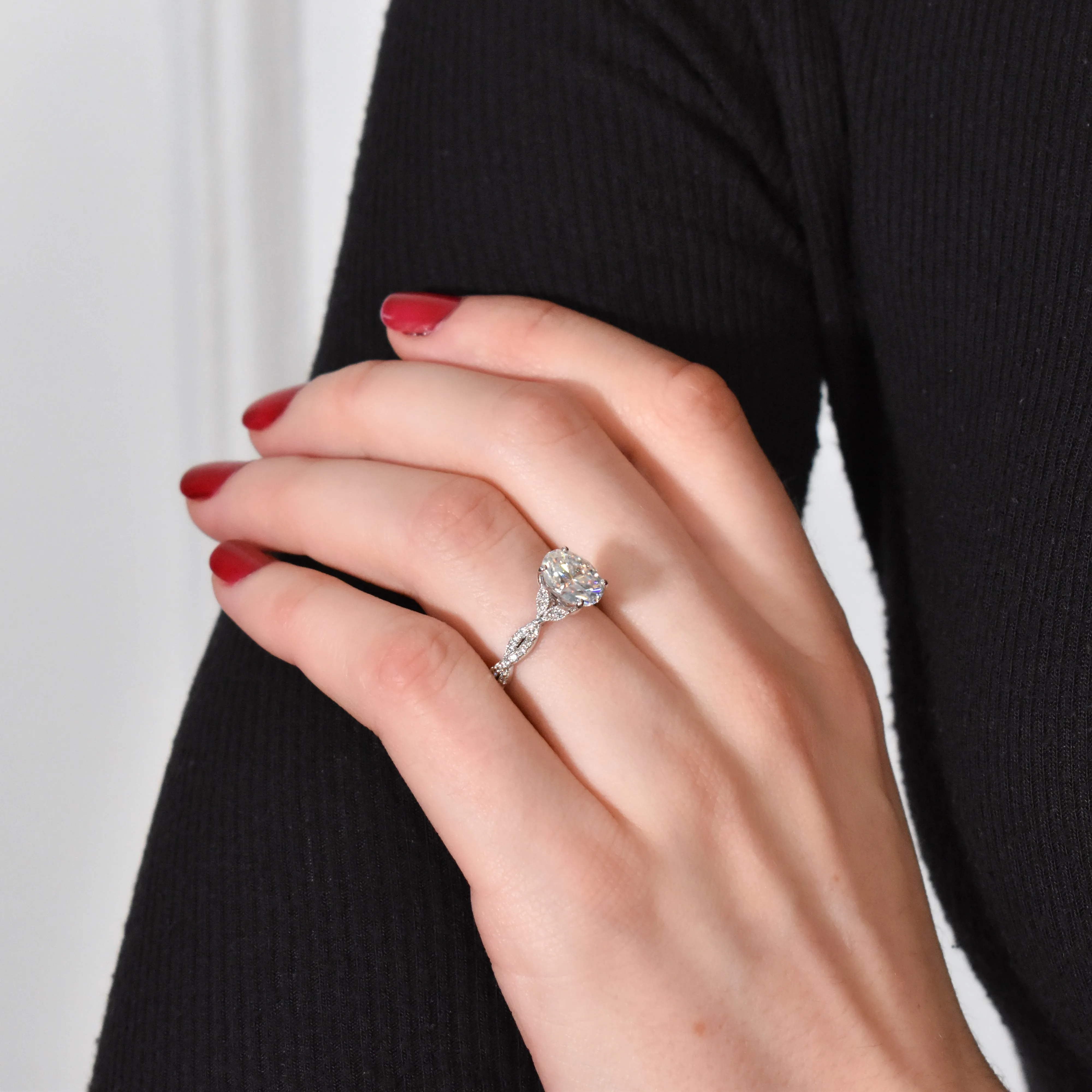 Oval Moonstone Engagement Ring Vintage Style With Diamond