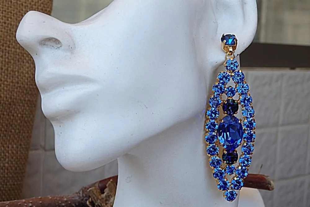 Oversized Blue Earrings
