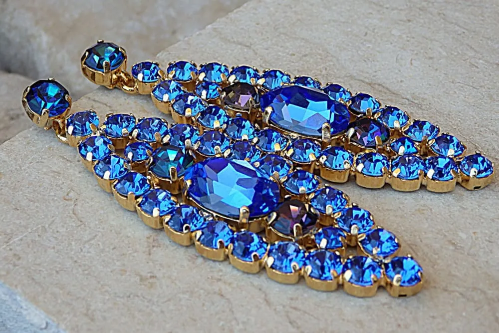 Oversized Blue Earrings