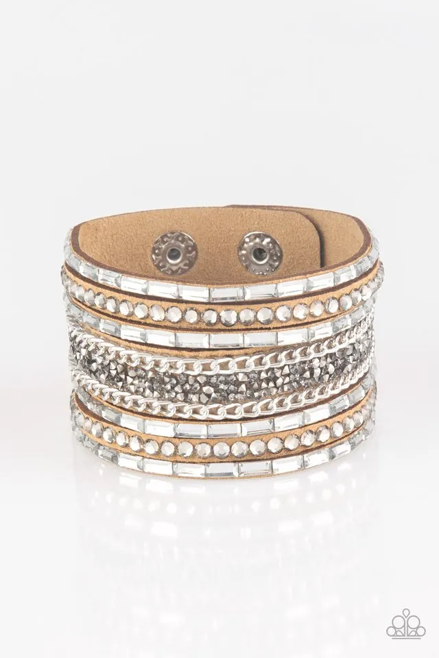 Paparazzi Bracelet ~ Rhinestone Rumble - Brown