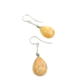 Peach Cream Pear Chain Earrings