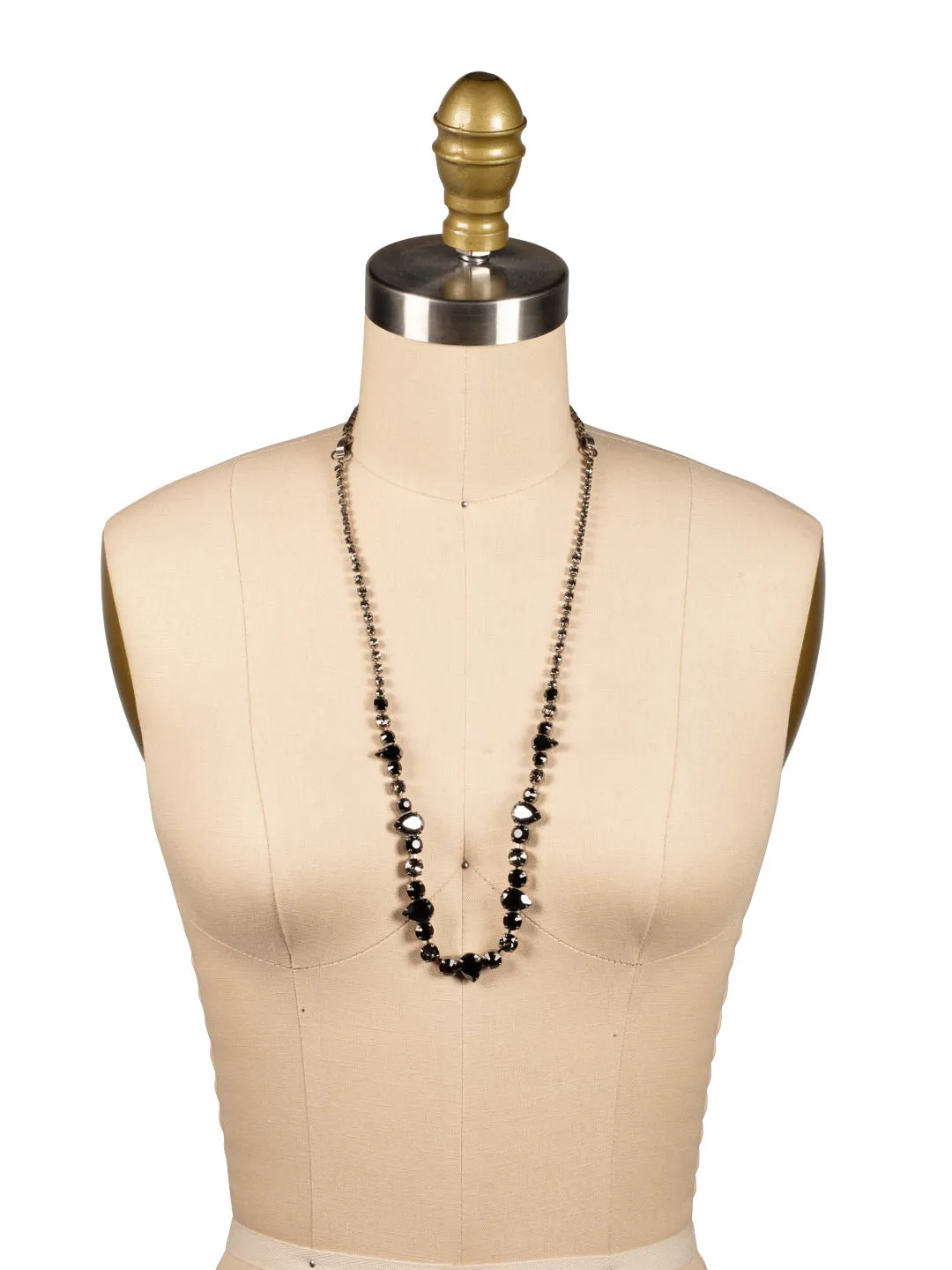 Pear and Round Cut Tennis Necklace - NCR19ASBON