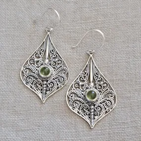 Peridot .925 Sterling Silver Chandelier Earrings from Bali