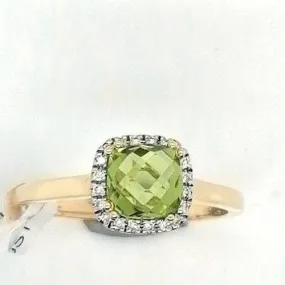Peridot & Diamond Ring