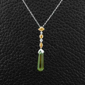 Peridot & Yellow Diamond Pendant