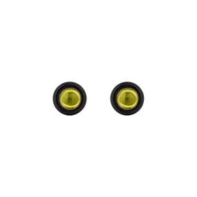 Peridot Earrings with Onyx Ring Surround