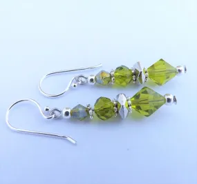 Peridot Green Handmade Glass Bead Earrings