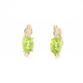 Peridot Ribbon Stud Earrings