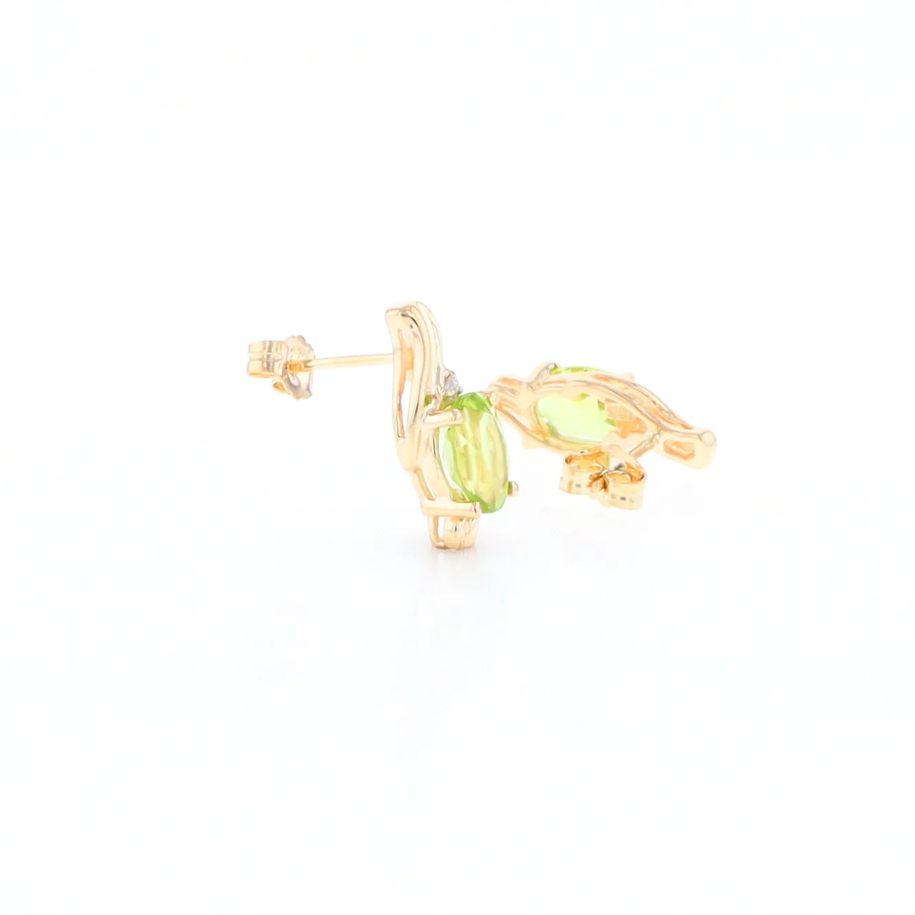 Peridot Ribbon Stud Earrings