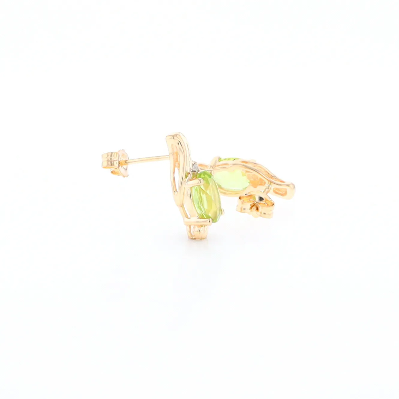 Peridot Ribbon Stud Earrings