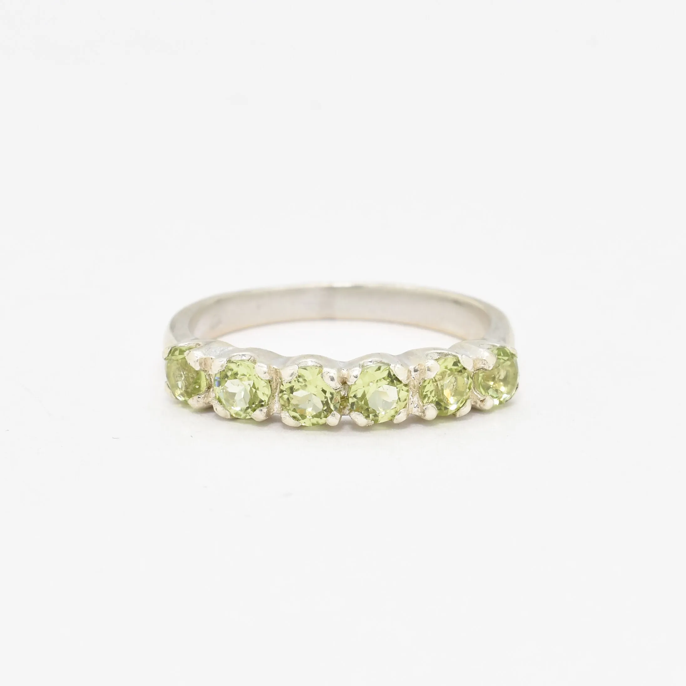 Peridot Ring - Half Eternity Ring - August Birthstone Ring