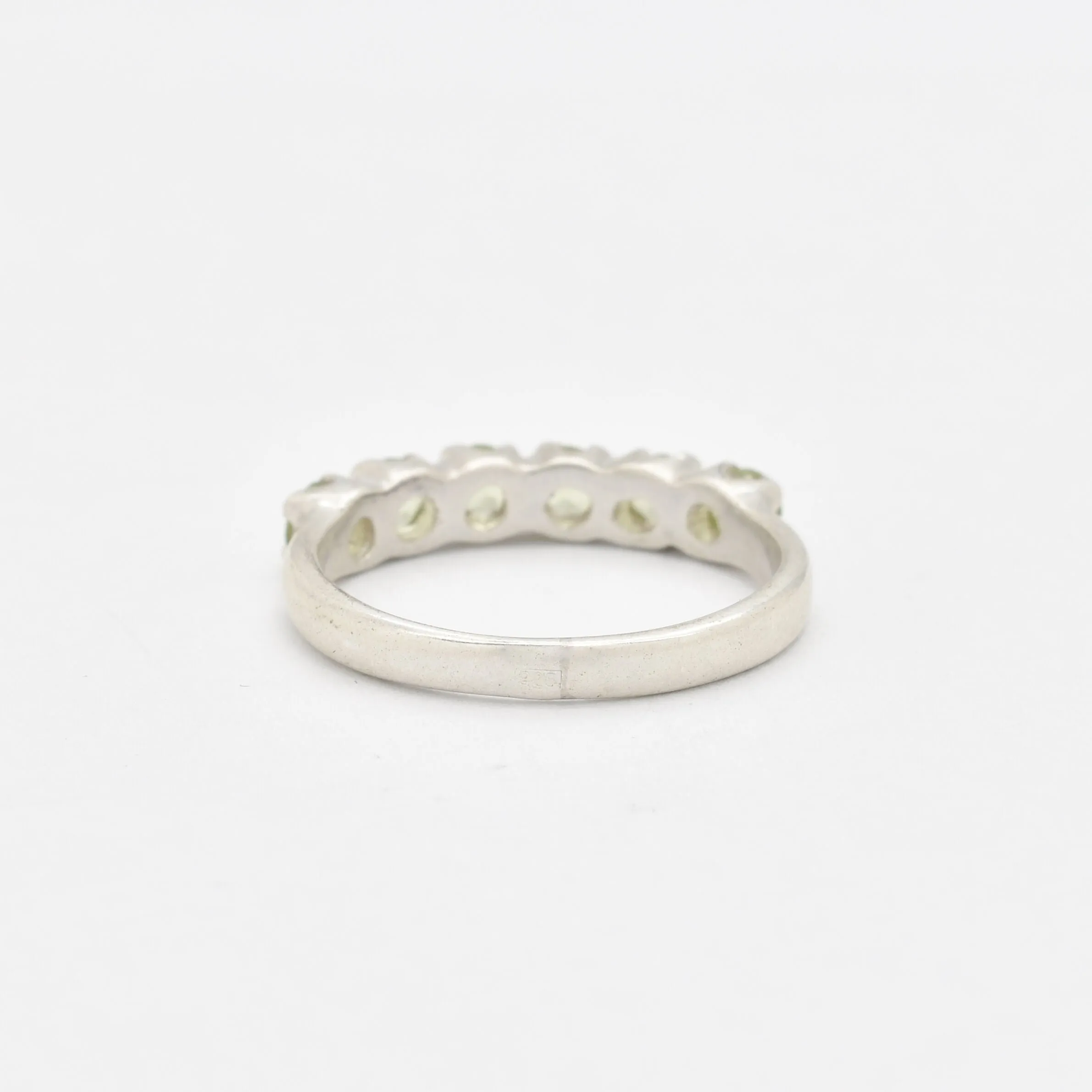 Peridot Ring - Half Eternity Ring - August Birthstone Ring