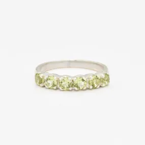 Peridot Ring - Half Eternity Ring - August Birthstone Ring