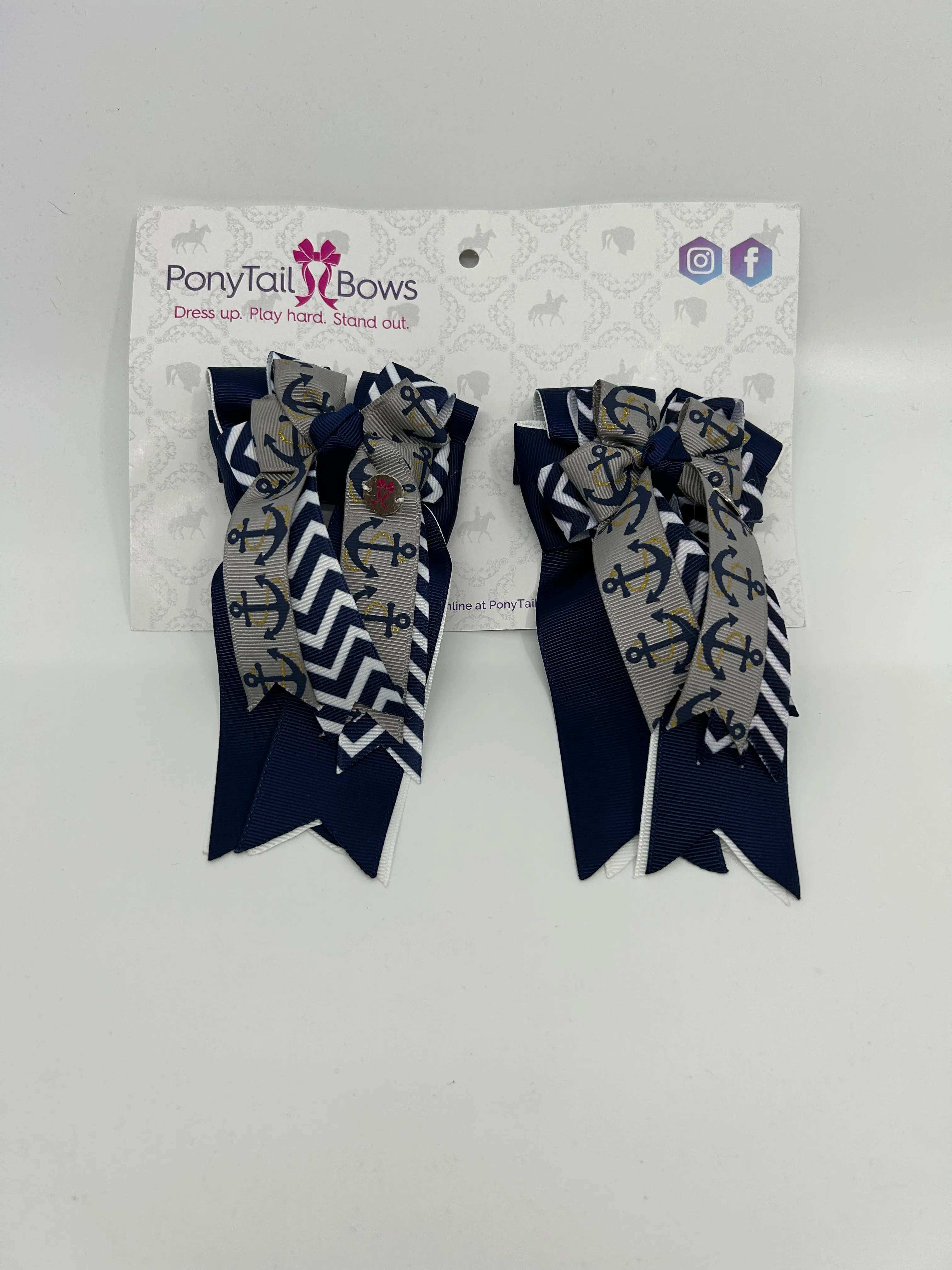 PonyTail Bows- Anchors Away