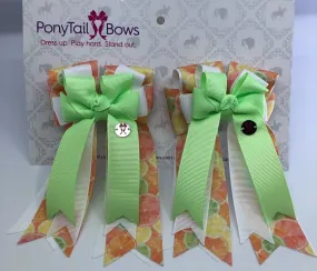 PonyTail Bows- Citrus-Mint