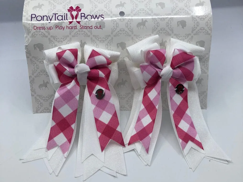 PonyTail Bows- Glitter Me Pink