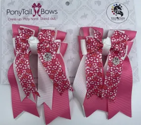 PonyTail Bows- Pink Floral