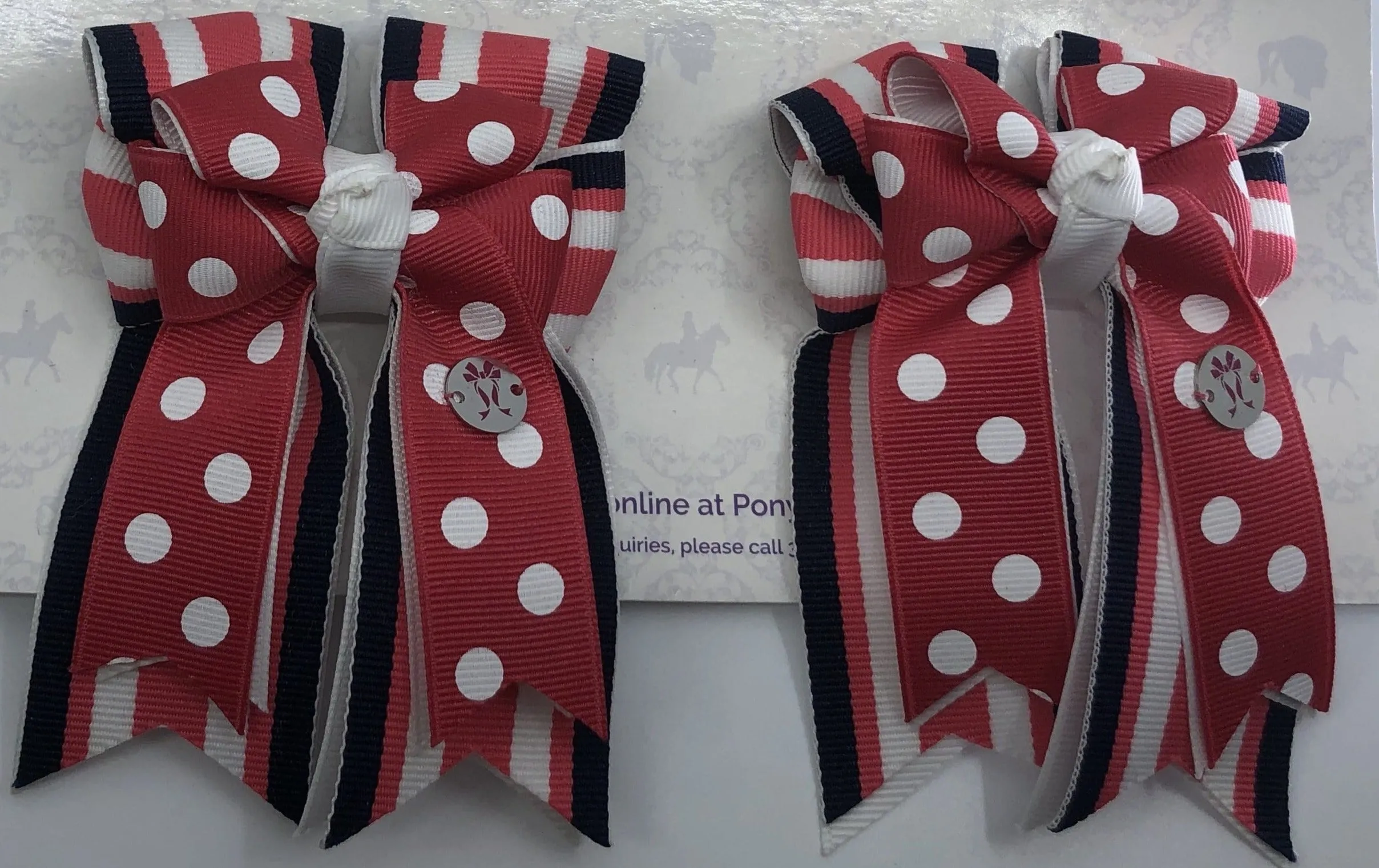 PonyTail Bows- Polka Pink