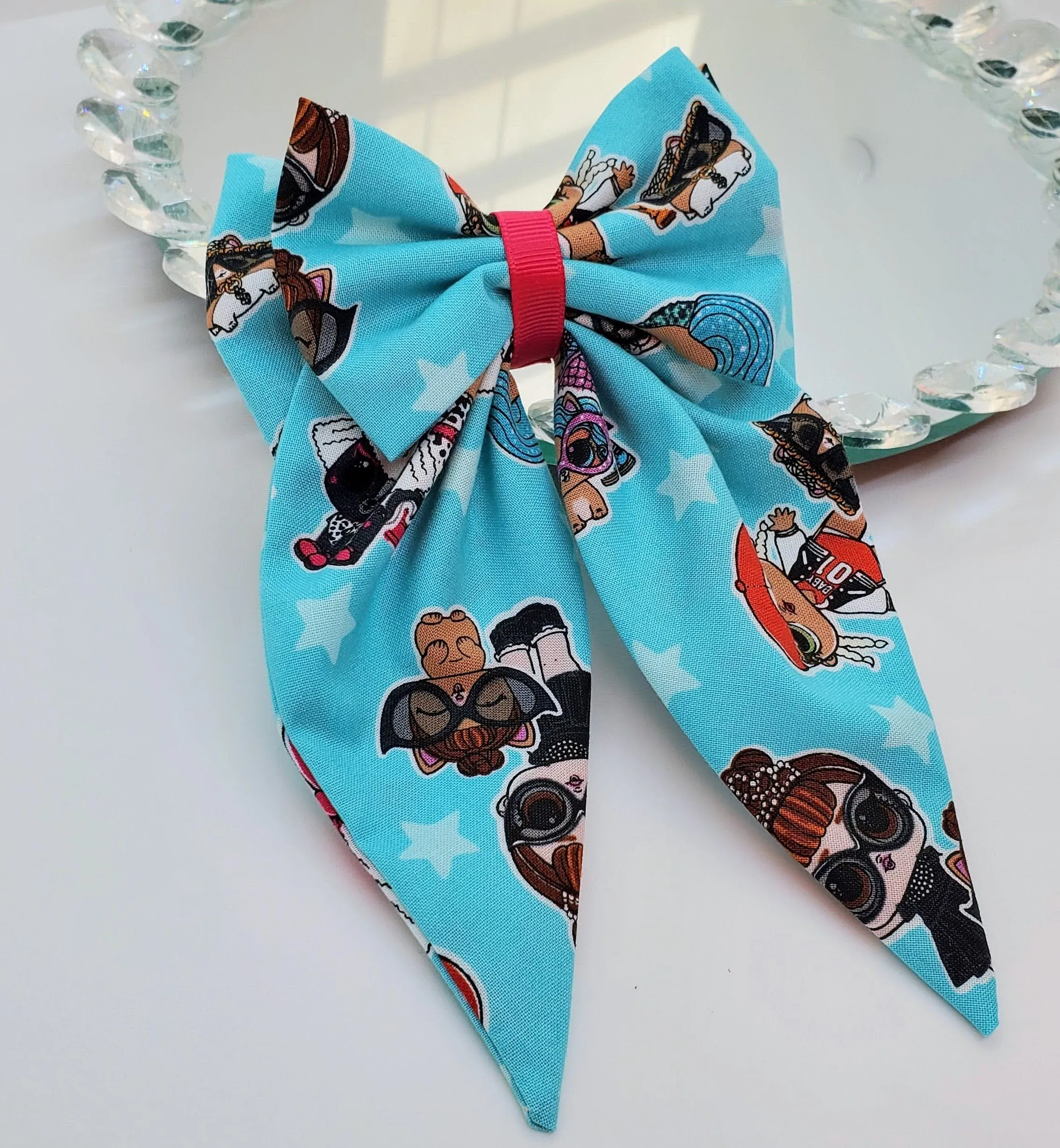 Printed Fabric Bow Mini  Coquette