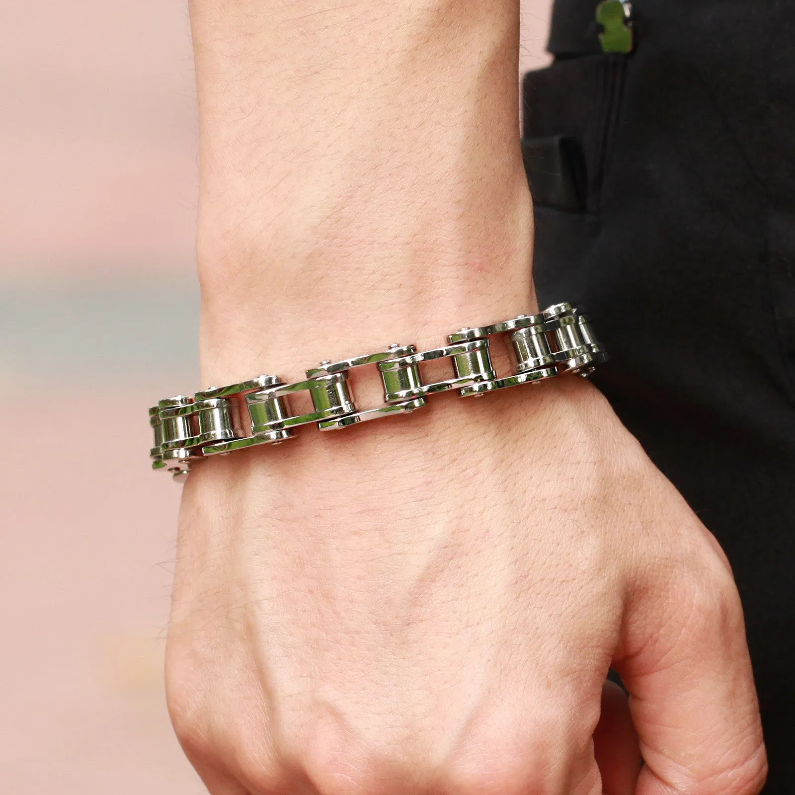Punk 316L Stainless Steel Bracelet Men Biker Bicycle Motorcycle Chain Men's Bracelets Mens Bracelets & Bangles Fashion Jewelry