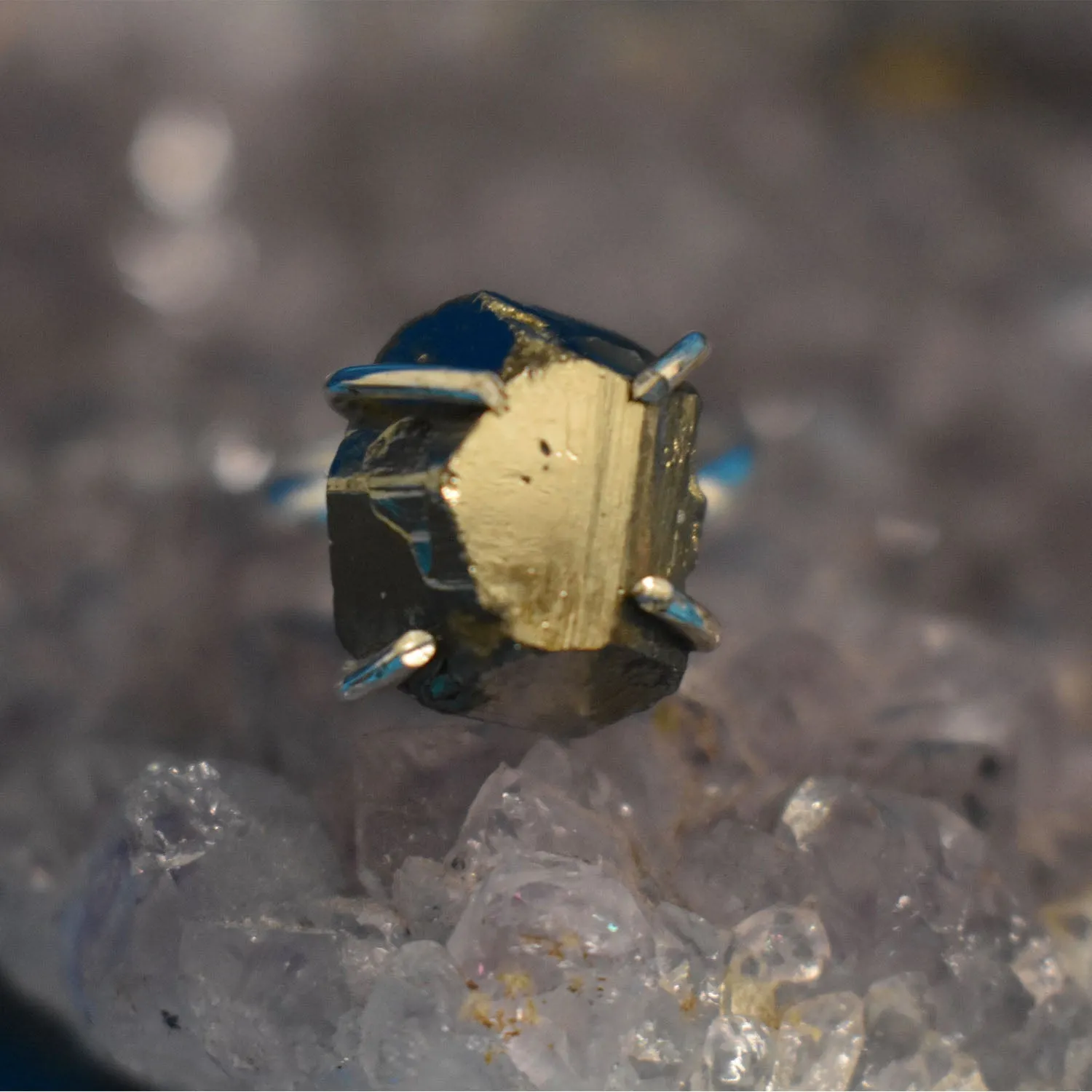 Pyrite Re-sizable Ring (925) Sterling Silver
