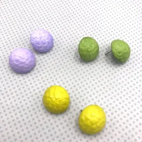 Quinn Textured Button Earrings