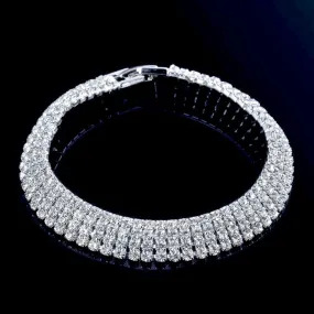 "Zelda" - Silver Rhinestone Bridal Bracelet