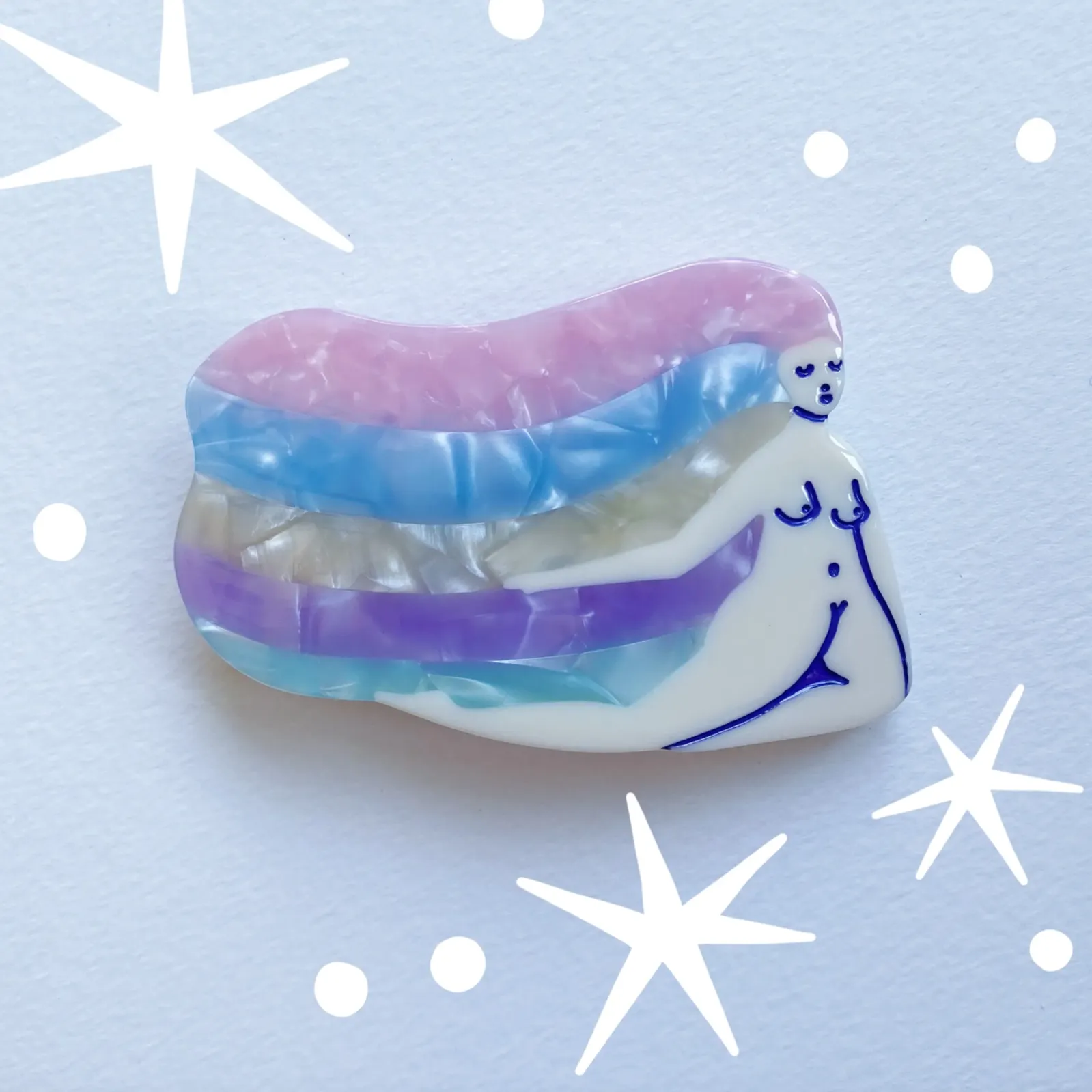 Rainbow Woman Barrette by Lisa Junius