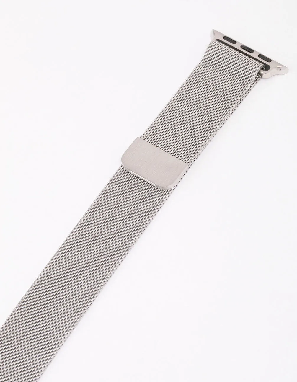 Rhodium Mesh Strap Watch Band 38/40/41mm