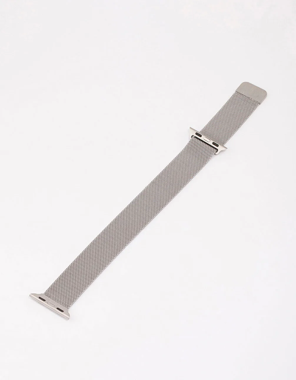Rhodium Mesh Strap Watch Band 38/40/41mm