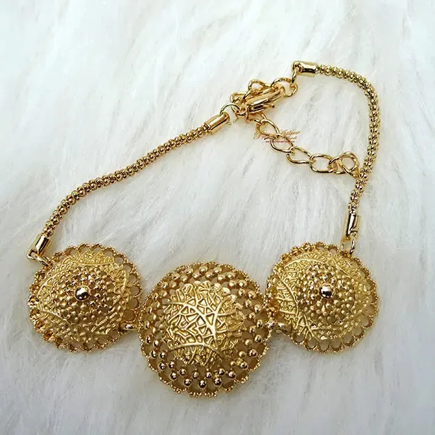 Ring Design18k Buckle Gold Plated Necklace Earring Bangle Jewelry Party Set