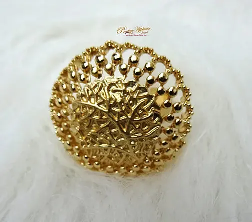 Ring Design18k Buckle Gold Plated Necklace Earring Bangle Jewelry Party Set