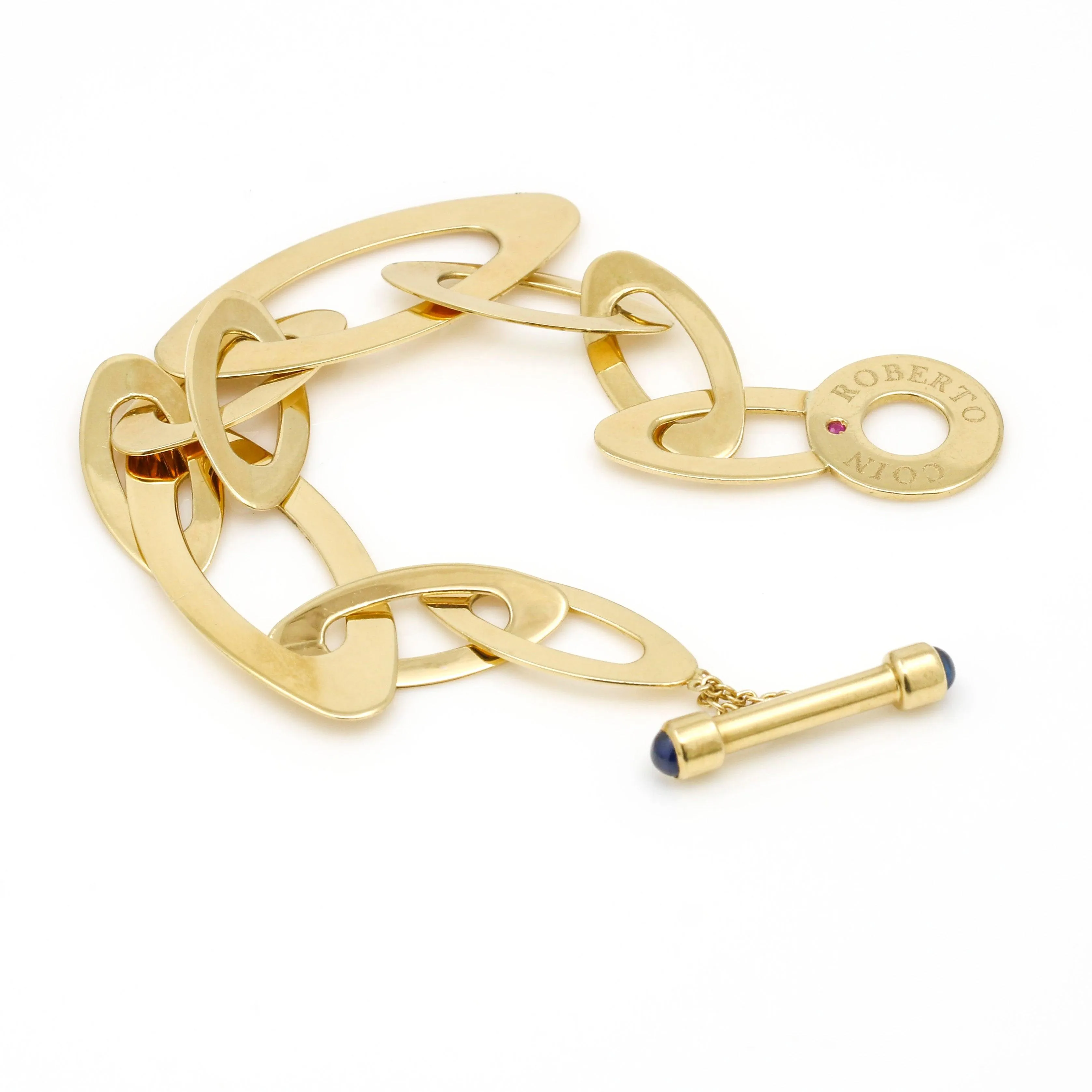 Roberto Coin Chic and Shine X-Large Oval Link Toggle Bracelet in 18k Yellow Gold