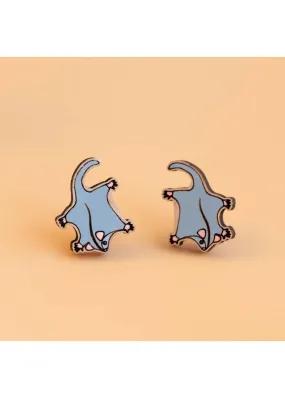 Robin Valley - Sugar Glider Cherry Wood Stud Earrings