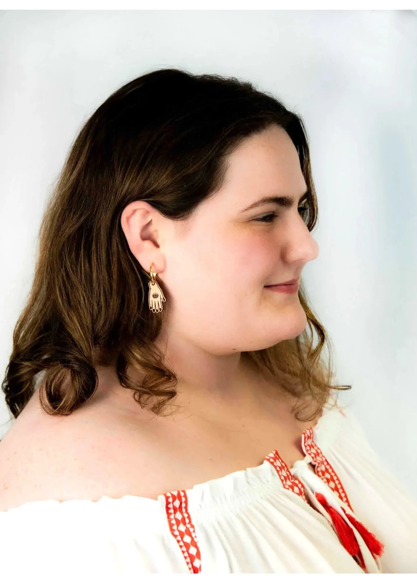 Robin Valley - Sun Cherry Wood Hoop Earrings