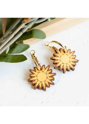 Robin Valley - Sun Cherry Wood Hoop Earrings