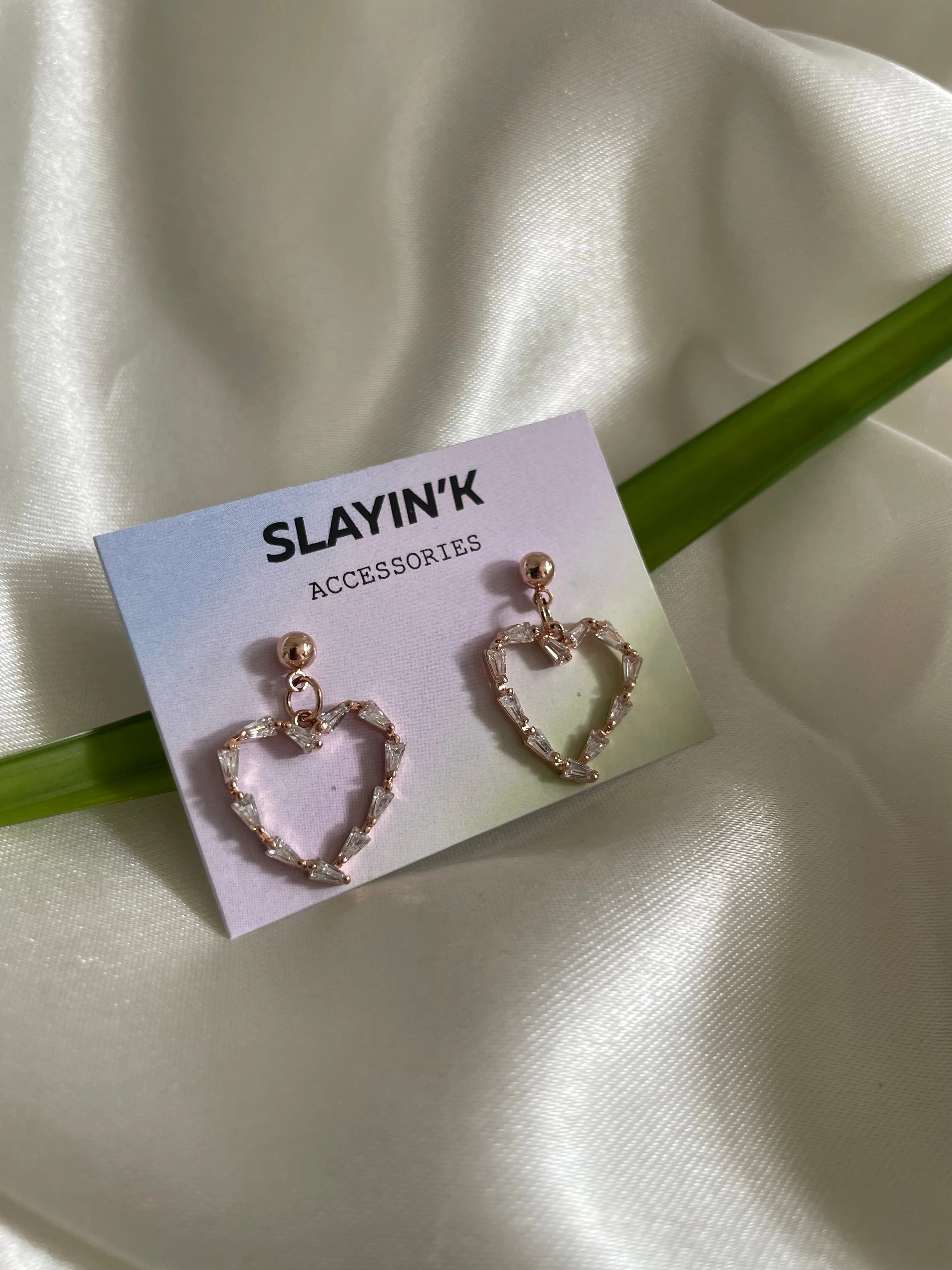 Rose Gold Heart Earrings