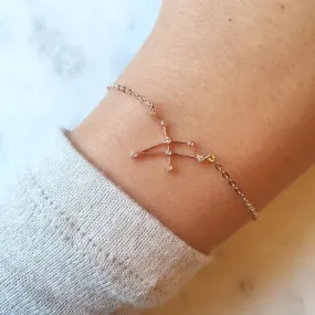 Rose Gold Zodiac Bracelet, Zodiac Sign Bracelet, Constellation Bracelet, Constellation Jewelry Astrology Bracelet, Leo Jewelry, Leo Bracelet