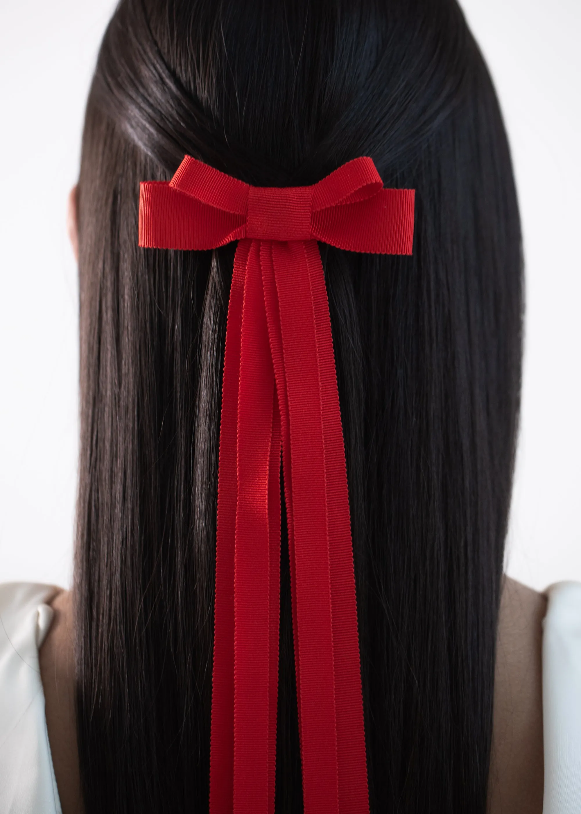 Rosie Bow Barrette -- Cherry